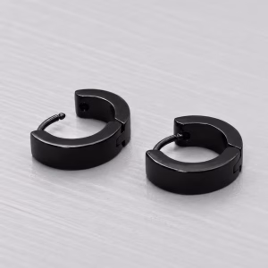 Midnight Black Huggie Hoop Earrings