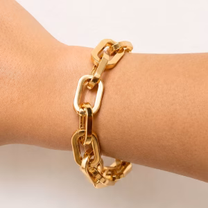 Gold Chunky Chain Link Stretch Bracelet