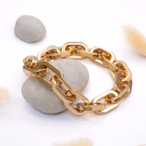 Gold Chunky Chain Link Stretch Bracelet