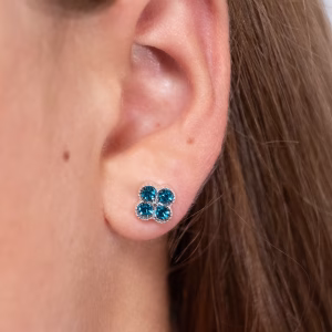 Turquoise Crystal Cluster Stud Earrings