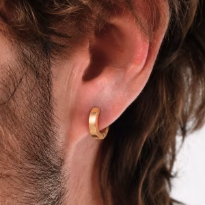 Gold 12.5mm Solid Huggie Hoop