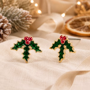 Holly Leaf Stud Earrings