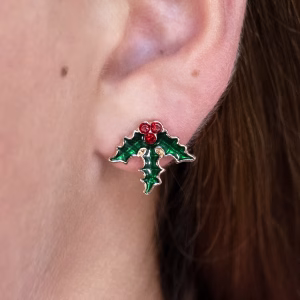 Holly Leaf Stud Earrings