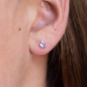 Lilac Crystal Star Stud Earrings