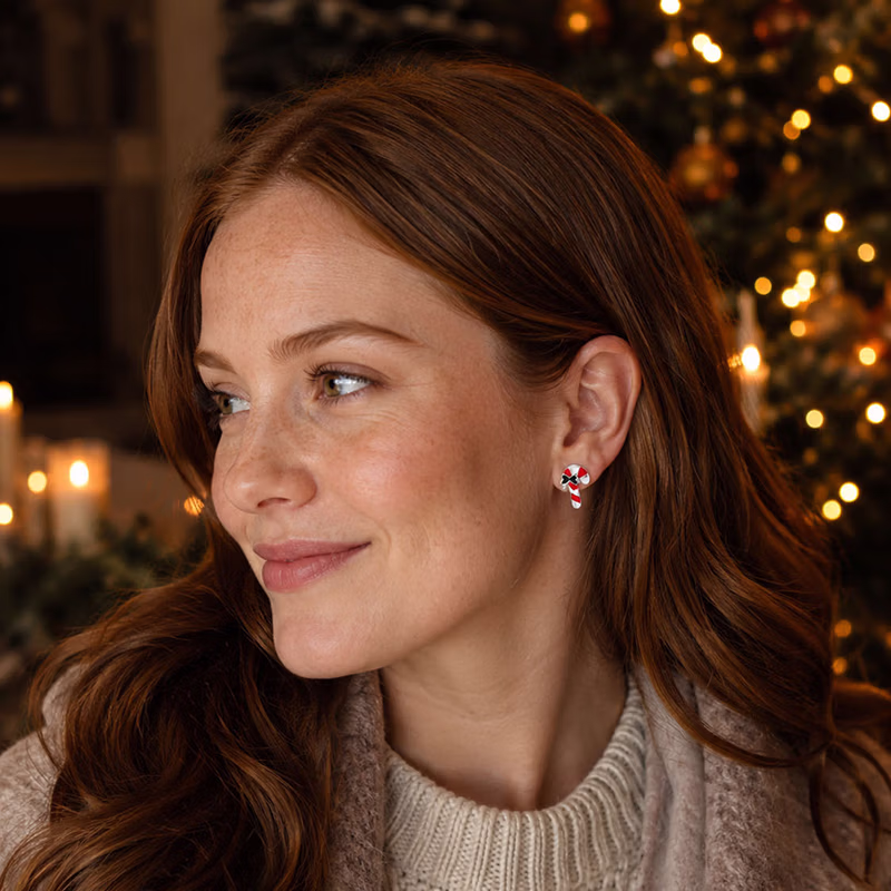 Petite Candy Cane Stud Earrings - Image 3