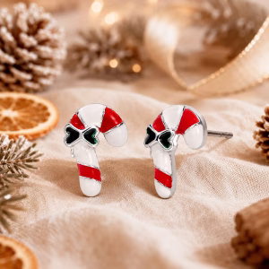 Petite Candy Cane Stud Earrings