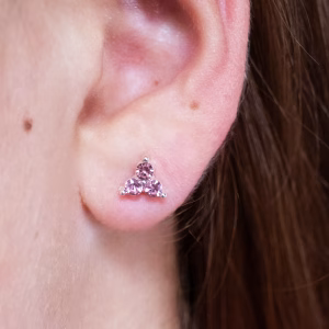 Pink Crystal Trio Stud Earrings