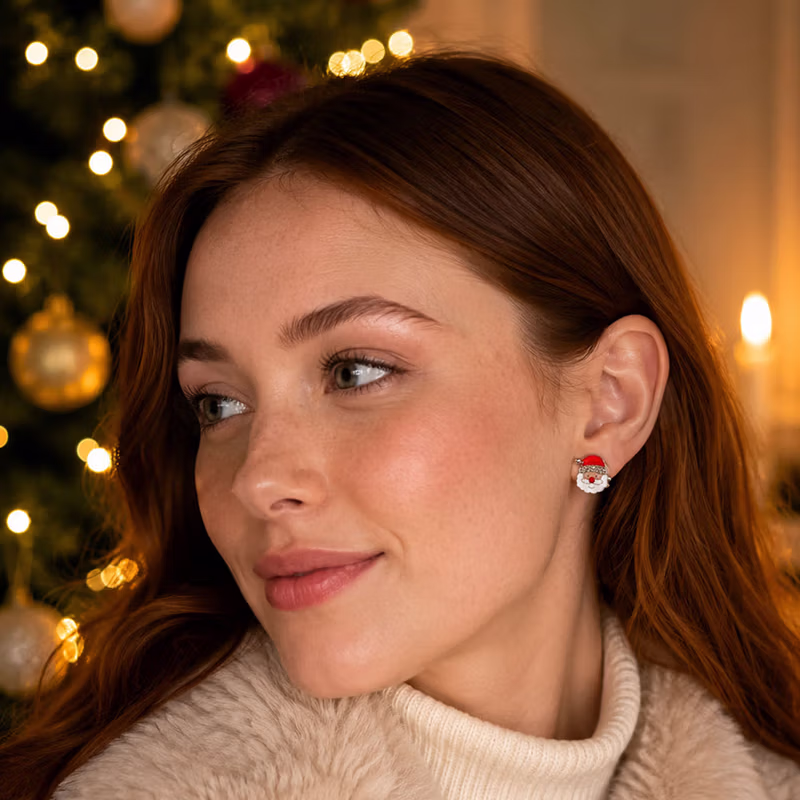 Santa Face Stud Earrings - Image 3