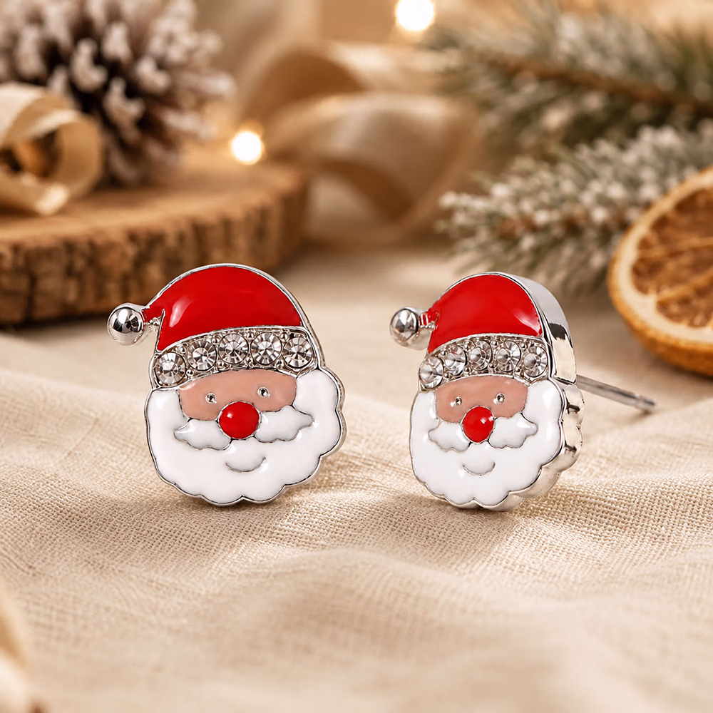 Santa Face Stud Earrings