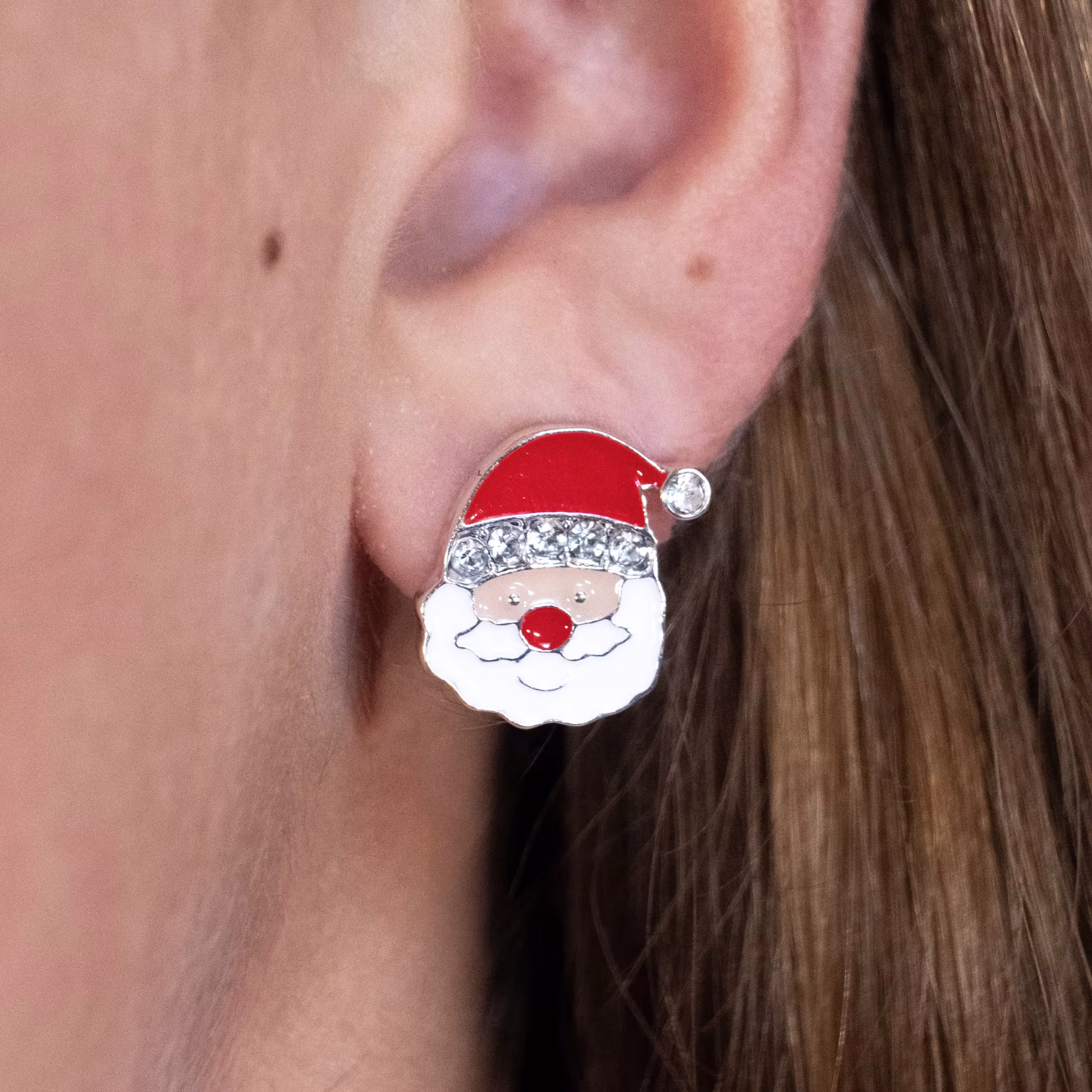 Santa Face Stud Earrings - Image 2