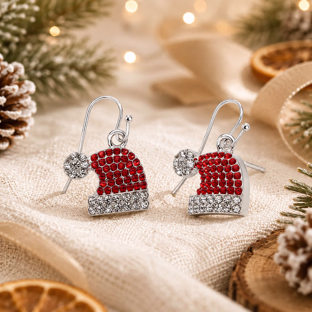 Santa Hat Drop Earrings