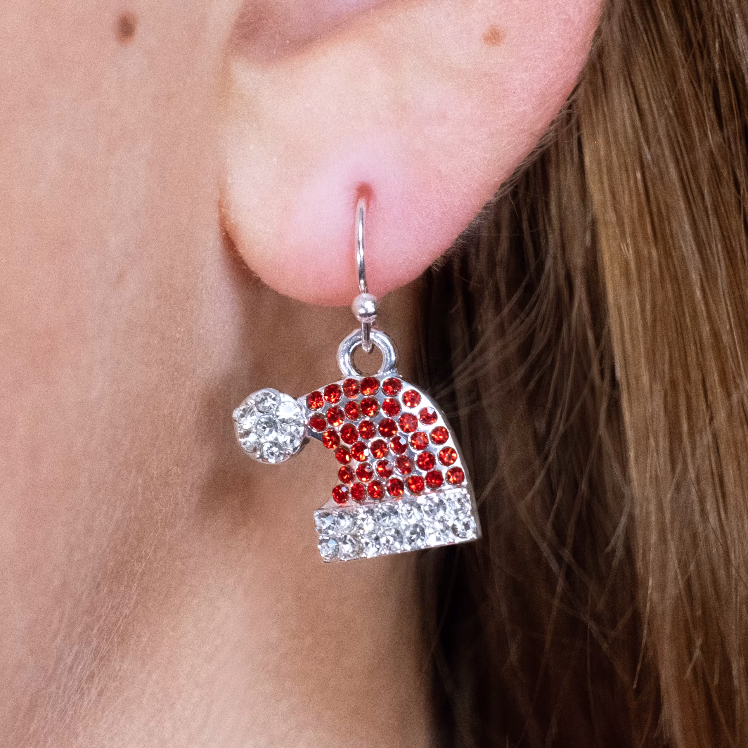 Santa Hat Drop Earrings - Image 2