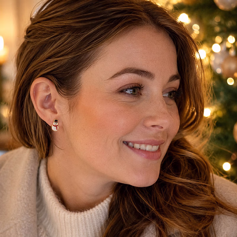 Snowman Stud Earrings - Image 3