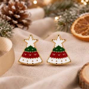 Star Christmas Tree Stud Earrings