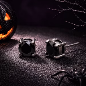 Black Eclipse Stud Earrings