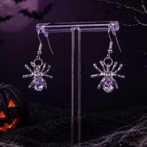 Crystal Spider Drop Earrings