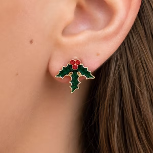 Holly Leaf Stud Earrings